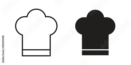 Chef hat icons. Vector graphic. Editable vector stroke. EPS 10.