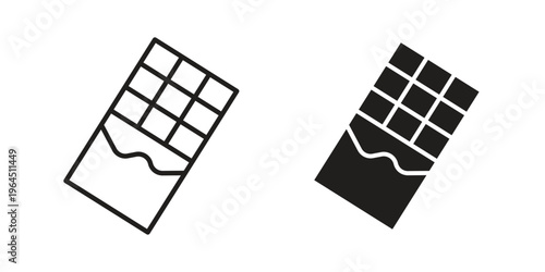 Chocolate icons. Vector graphic. Editable vector stroke. EPS 10.