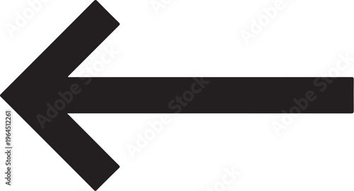 Large black arrow, directional icon, navigation symbol, vector graphics