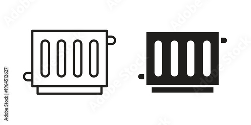 Conditioner heater icons. Vector graphic. Editable vector stroke. EPS 10.