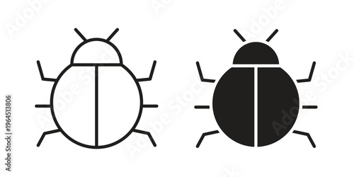 Debug icons. Vector graphic. Editable vector stroke. EPS 10.