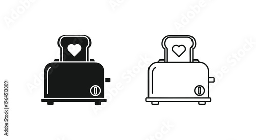 Heart toaster icons Vector