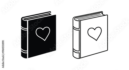 Heart books love Vector