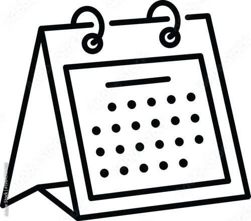 Desk calendar with rings on top for easy flipping and viewing dates