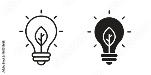 ECO Energy icons. Vector graphic. Editable vector stroke. EPS 10.