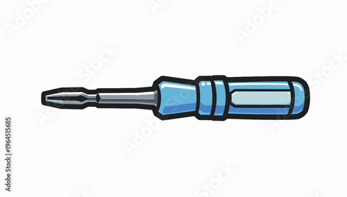 Handyman's blue screwdriver tool, a compact and versatile implement for repairs and assembly