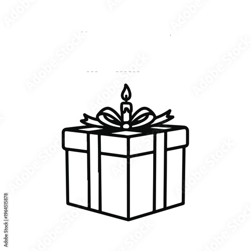 Gift box with ribbon and bow on white background