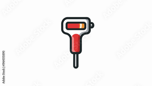 Handheld Ultrasonic Thickness Gauge Icon in a Techy Style Vector Graphic