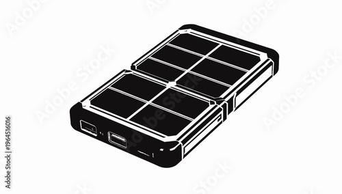 Portable solar-powered power bank with USB charging ports