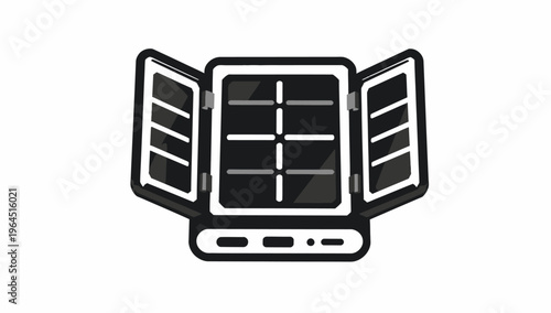 Vector illustration of a smart wifi door sensor gadget, an electronic security device