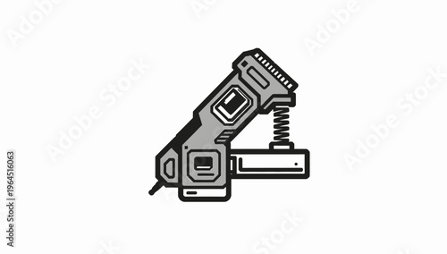 Modern Flat Illustration of a Professional Tile Leveling Clip Tool with Spring Mechanism