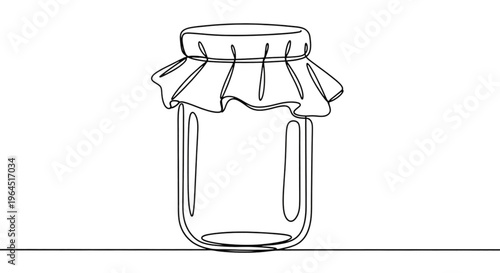 Glass jar with gauze cover on a plain background  