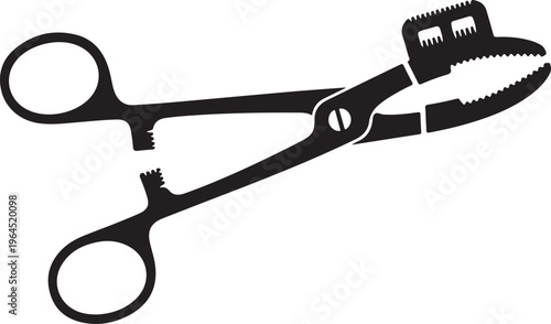 Orthopedic Bone Cutter Forceps Silhouette Surgical Instrument Vector for Medical Surgery and Trauma Care Equipment Design