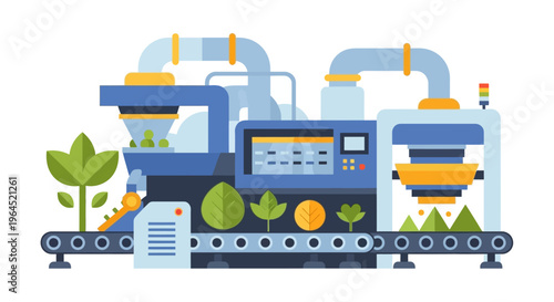 Eco-Friendly Plant Processing Factory: Sustainable Industrial Production Line for Natural Ingredients and Biotechnology