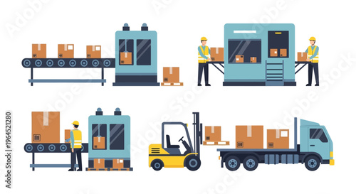 Modern Logistics Workflow: Packaging, Loading & Transport Operations