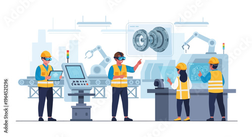 Smart Factory Industry 4.0: Engineers & Technicians Utilizing AR/VR for Digital Manufacturing, Automation, and Production Management