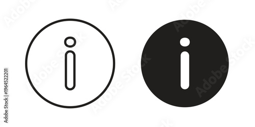 Info icons. Vector graphic. Editable vector stroke. EPS 10.
