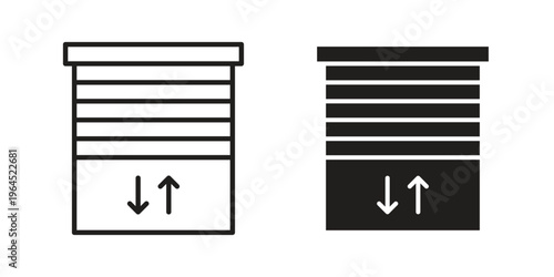 Jalousie icons. Vector graphic. Editable vector stroke. EPS 10.
