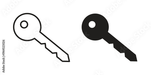 key icons. Vector graphic. Editable vector stroke. EPS 10.