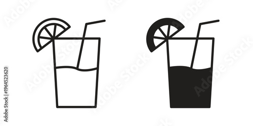 Lemonade icons. Vector graphic. Editable vector stroke. EPS 10.