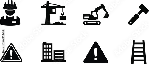 Construction and industrial icons set