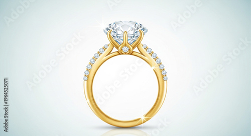 Elegant Gold Diamond Ring with Intricate Detailing and Sparkling Gemstones.