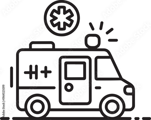 Logistics and transportation delivery truck icon with route planning and package tracking