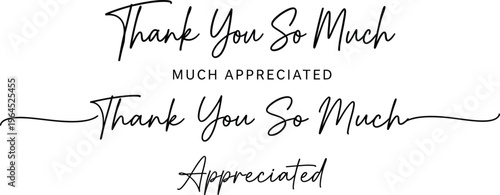 Appreciated and Thank You So Much - A Collection of Elegant Handwritten Typography and Calligraphy Phrases