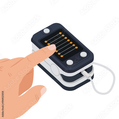 Modern Blood Glucose Meter with Test Strip Used by Patient for Diabetes Monitoring