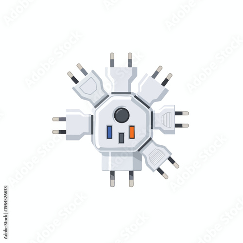 Creative Illustration of Technology and Connectivity with Multiple Power Plugs
