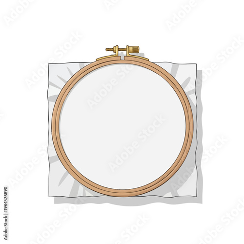 Elegant Embroidery Hoop with Fabric for Creative Sewing and Craft Projects