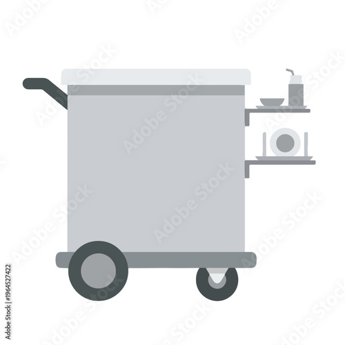 Cart with kitchen items on a shelf