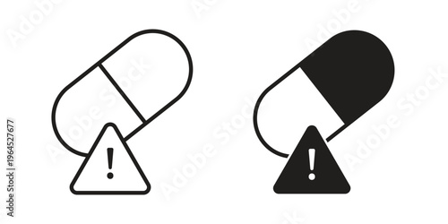 Overdose icons. Vector graphic. Editable vector stroke. EPS 10.