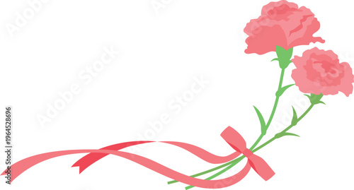 母の日のカーネーション　装飾素材