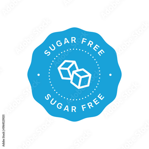 Sugar free round blue vector badge