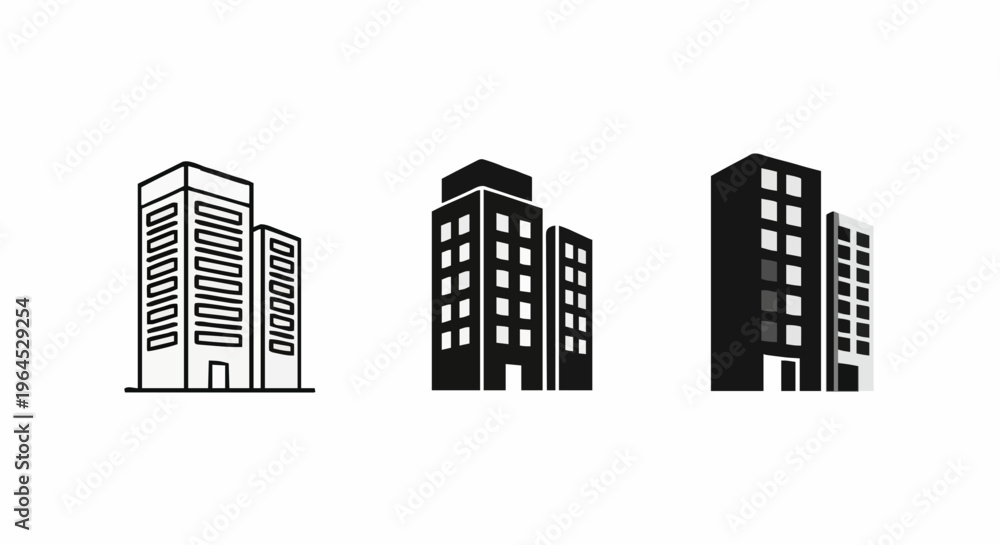 Obraz premium Simple Building Icons Set