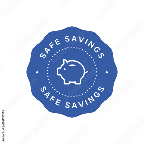 Safe savings round blue badge