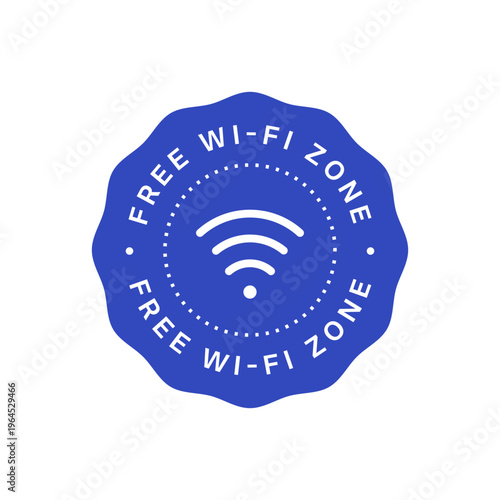 Free wifi zone circular vector badge