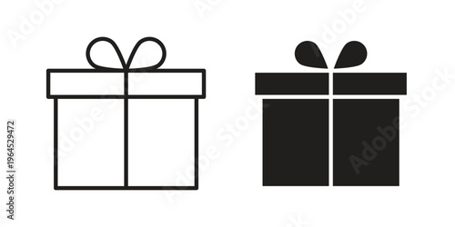 Present gift box icons. Vector graphic. Editable vector stroke. EPS 10.