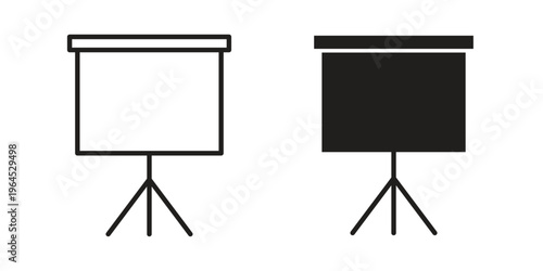 Presentation board icons. Vector graphic. Editable vector stroke. EPS 10.
