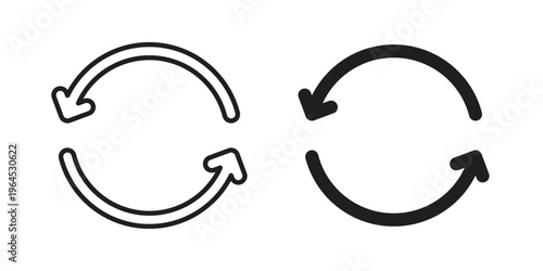 Refresh icons. Vector graphic. Editable vector stroke. EPS 10.