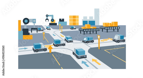 Automated Logistics and Smart Factory with Autonomous Delivery Vehicles Optimizing Supply Chain Efficiency