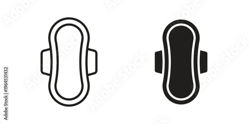 Sanitary pad icons. Vector graphic. Editable vector stroke. EPS 10.