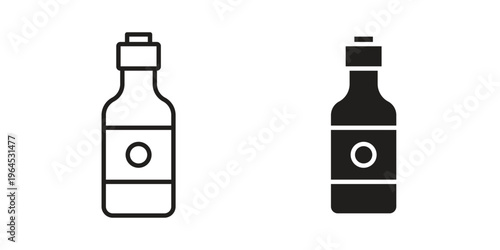 Sauce bottles icons. Vector graphic. Editable vector stroke. EPS 10.