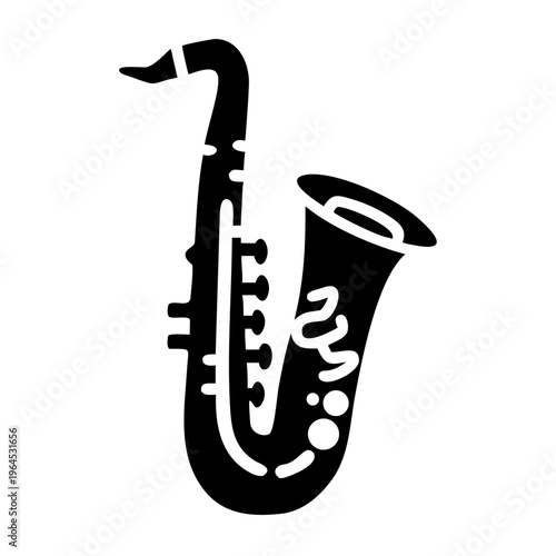 saxophone musical instrument icon illustration for jazz band performance design