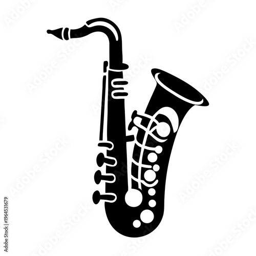 alto saxophone musical instrument icon illustration for jazz band performance design