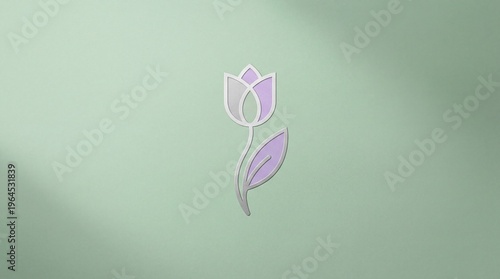 Minimalist Tulip Flower Logo Icon