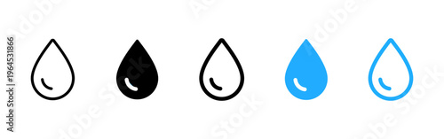 Water icon. Liquid drop and hydration symbol. Fresh and clean beverage, fluid and droplet sign. Pure water concept representing healthy and refreshing liquid.