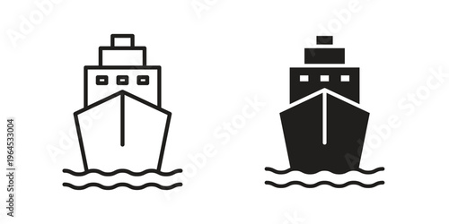 Ship icons. Vector graphic. Editable vector stroke. EPS 10.