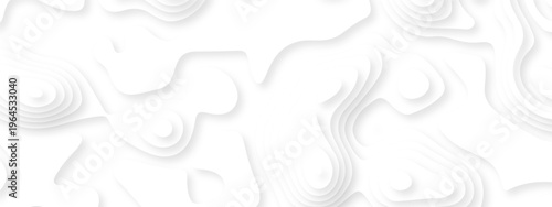 Vector lines seamless pattern sea map topography design. White wave paper curved reliefs Contour maps. Discovery topographic texture backdrop landscape earth style trail map geography design.